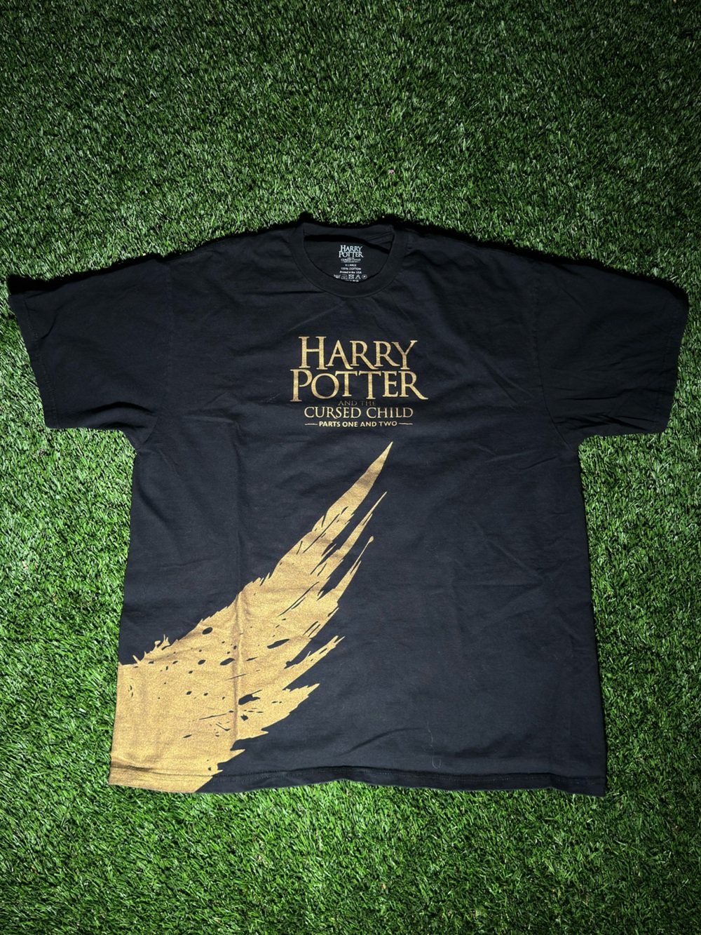 Harry Potter Cursed Child Graphic Tee - Black & Gold